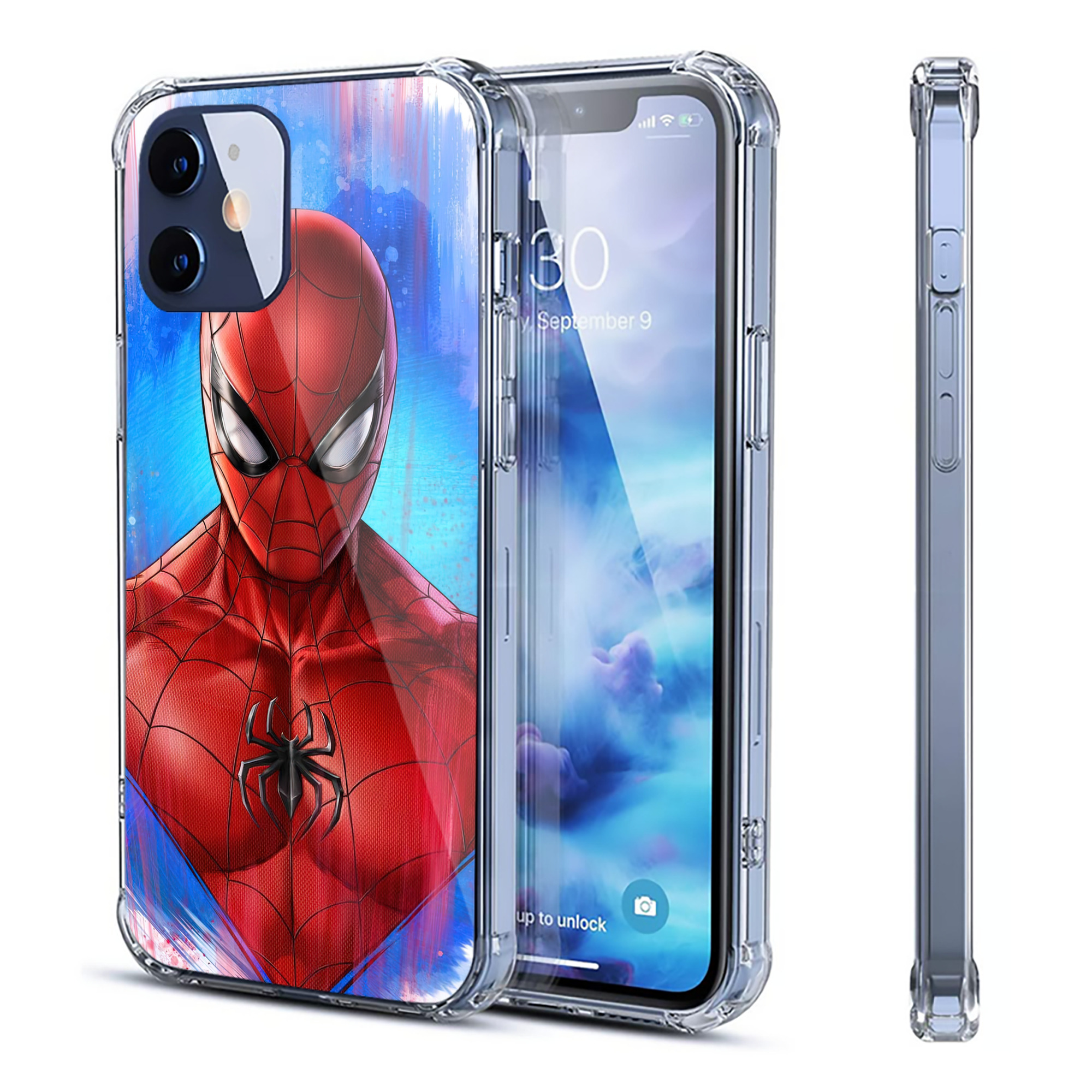 （画像用） Spider Man スパイダーマン 【iPhone 12シリーズ対応】透明スマホケース（クリアソフトケース）